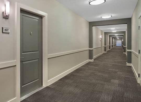 Marshall Park apartments for rent in Downtown Raleigh - Large open hallways inside building