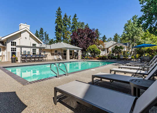 A large house with a pool in the backyard.