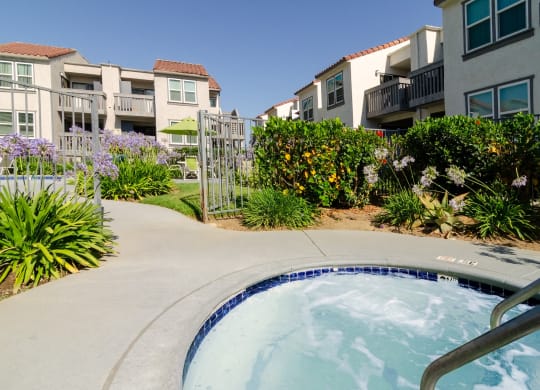 our apartments have a large jacuzzi and a garden in front of them at Aspire Corona, Corona, 92882