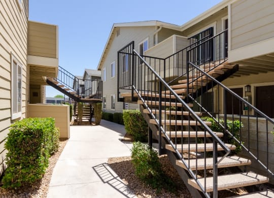 the preserve at ballantyne commons apartments with stairs and balconies at Aspire High Desert Apartments, California, 92392