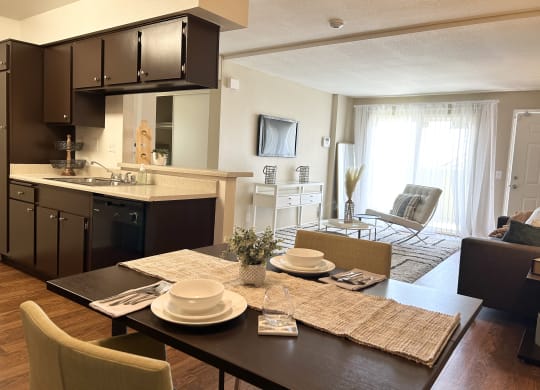 Dining And Kitchen at Aspire High Desert Apartments, Victorville, CA