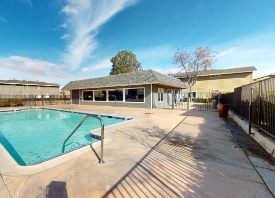 Pool Next to the Fitness Center at Aspire High Desert Apartments, Victorville, California