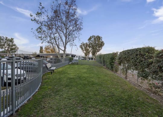a grassy area with a fence on the side of it at Aspire Corona, California