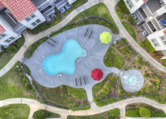 a swimming pool in the middle of a yard at Aspire Corona, Corona, CA 92882