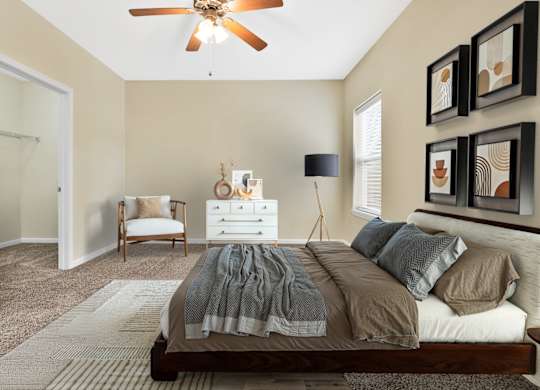 Spacious Bedroom at Deer Valley Apartments, Silvis, Illinois