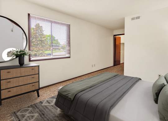 Comfortable Bedroom at Indian Ridge Apartments, Iowa