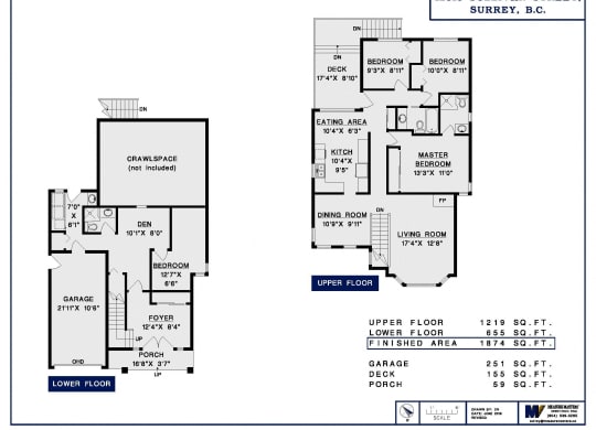 two floor plans of a house with two bedrooms and a study