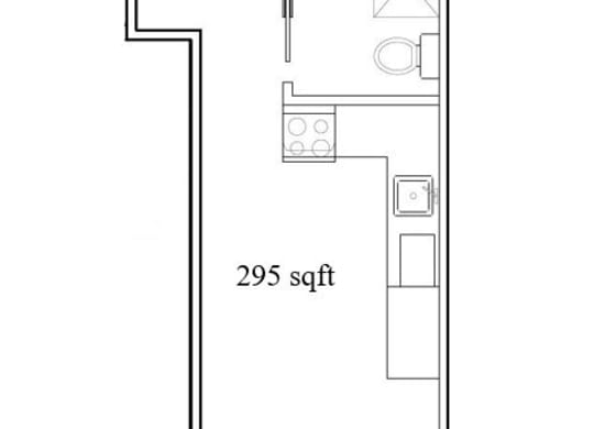 high angle floor plan of a small house