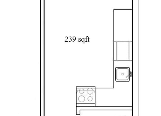 a floor plan of a small house with a bedroom and a living room