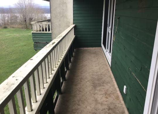 a view of the porch from the back of the house