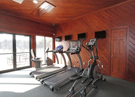 a gym with two treadmills at Monroeville Apartments, Monroeville, PA, 15146