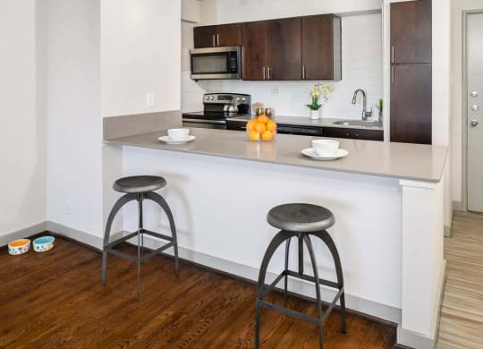 Gourmet Kitchen With Island at Memorial Towers Apartments, The Barvin Group, Texas