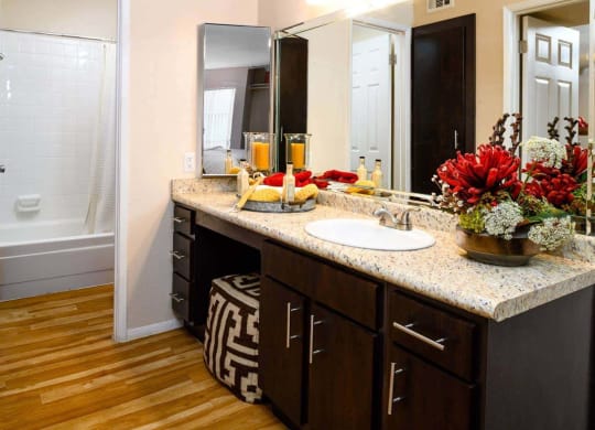 Updated Bathrooms at Park at Voss Apartments, The Barvin Group, Houston, Texas
