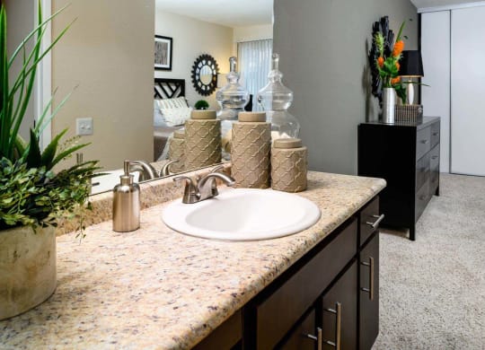 Designer Bathroom Suites at Park at Voss Apartments, The Barvin Group, Houston, Texas