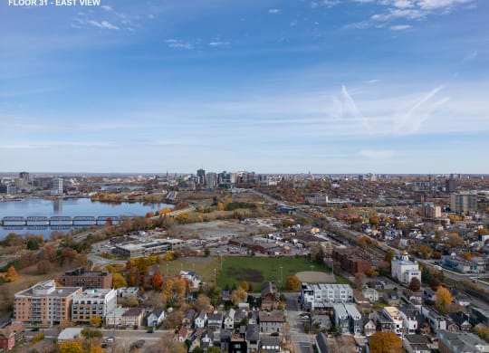an aerial view of the city of east vancouver