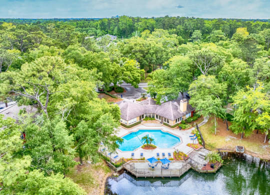 Birds-eye view of the pool at Northlake Apartments, Jacksonville FL
