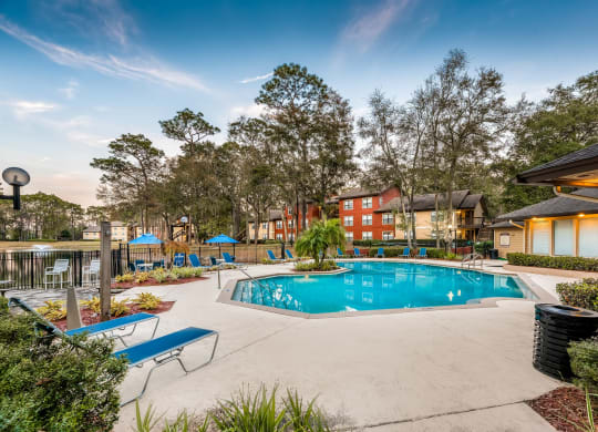 Poolside view at Northlake Apartments, Jacksonville FL
