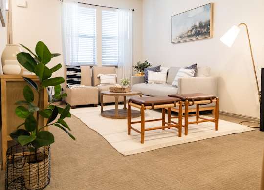 Four Seasons Logan Apartments and Townhomes Living Room VIew from Kitchen