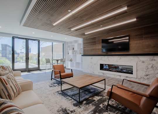 Clubroom With TV at The Rail at Red Bank, New Jersey