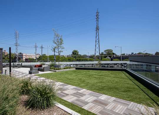 Rooftop Green Space at The Rail at Red Bank, New Jersey