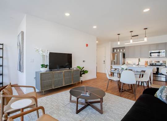 Living Area With Kitchen at The Rail at Red Bank, Red Bank, 07701