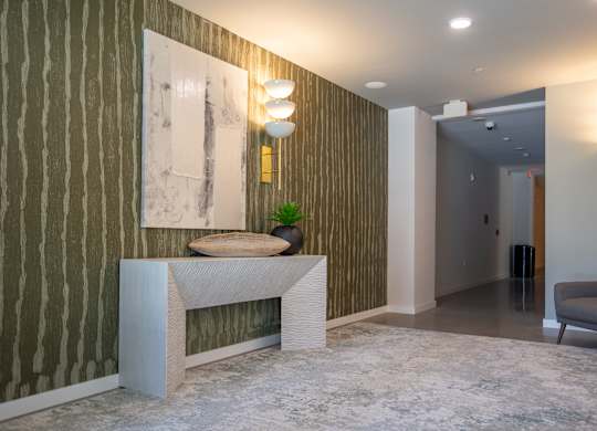 Modern lobby at NOVI - luxury apartments in Concord, NC