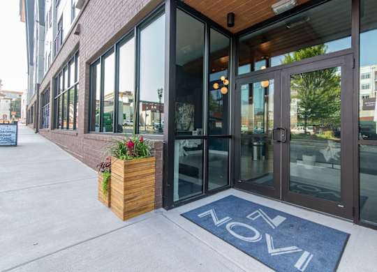 Entrance to Novi Flats in downtown Concord, NC