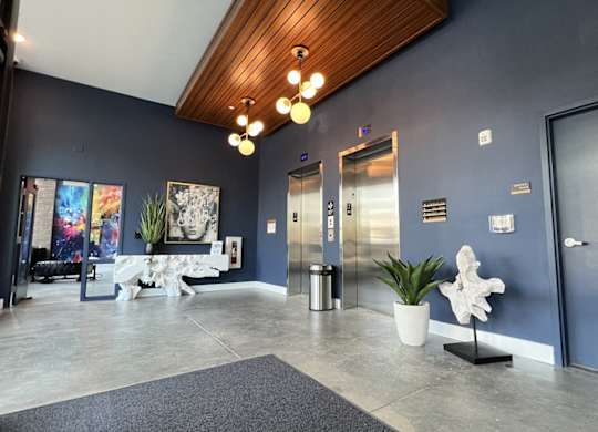 Elevator lobby at Novi Flats