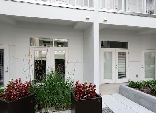 Select apartments at Novi Rise offer direct access to the community's courtyard