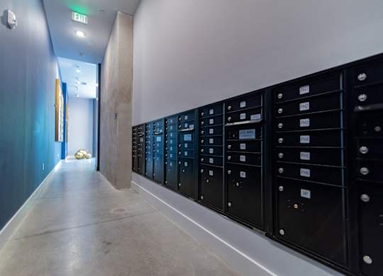 Mail room at Novi Flats