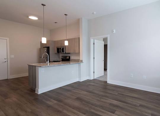 Open Kitchen layout with breakfast bar at Novi Rise
