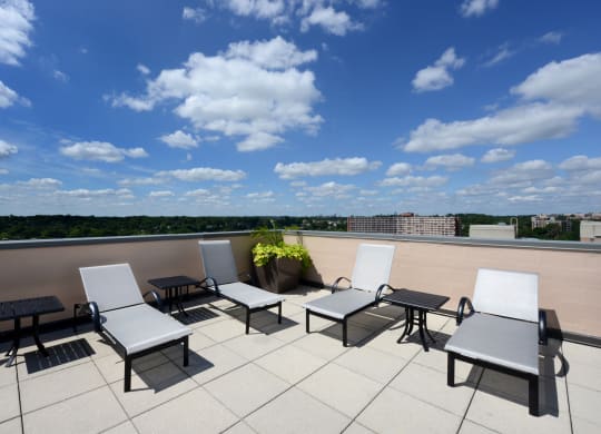 Rooftop Terrace Seating at Park at Pentagon Row, Arlington, VA, 22202
