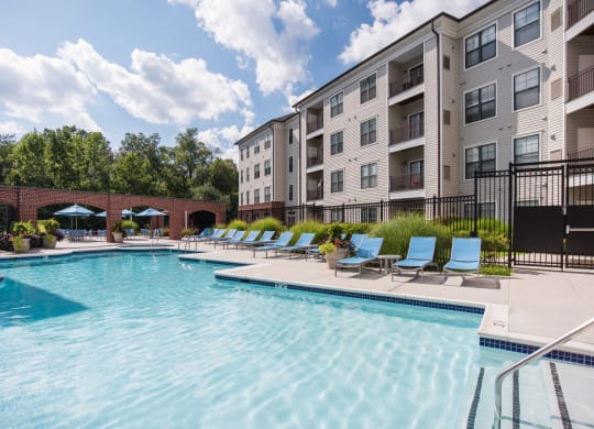 Outdoor Resort-Style Pool, Hot Tub, and Sundeck at The Cosmopolitan at Lorton Station, Virginia, 22079