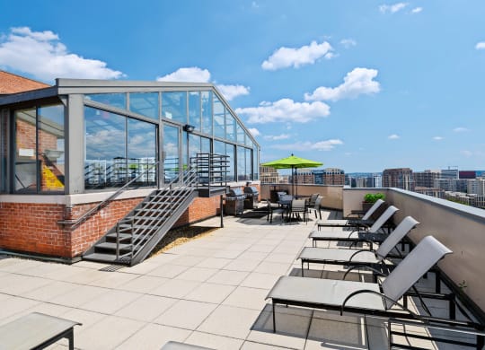 Rooftop Patio with 360° Views of Arlington and Washington DC at Park at Pentagon Row, Virginia