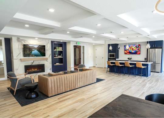 the preserve at ballantyne commons living room and dining area