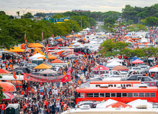 Browns tailgate at the muni lot