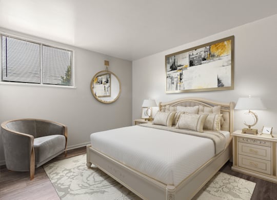 A large bedroom at Commons At Waters Edge, Columbus Ohio