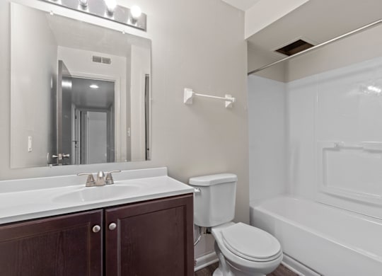 An updated bathroom at Commons At Waters Edge, Columbus, Ohio
