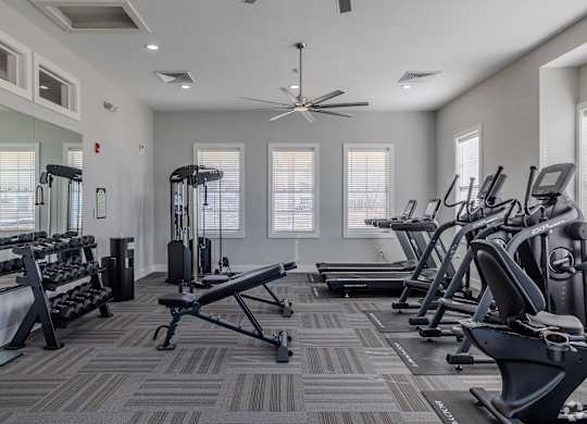 A spacious gym at The Residences at Akita Lane, Canal Winchester, OH 43110
