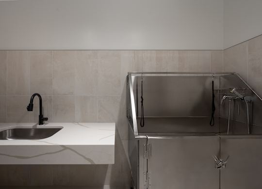 A sink in a marble counter top with a chrome faucet at The Park Apartments, Ohio, 44113