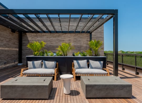 rooftop lounge at TREO Apartments, Cleveland, Ohio