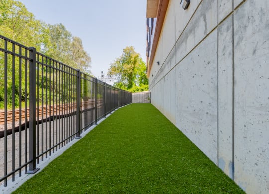 Outdoor Dog Run at TREO Apartments, Cleveland