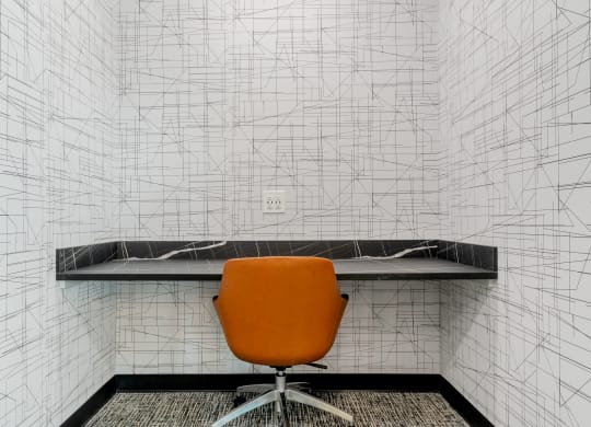 Study/ conference room at TREO Apartments, Cleveland