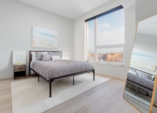 Bedroom at TREO Apartments, Ohio, 44116