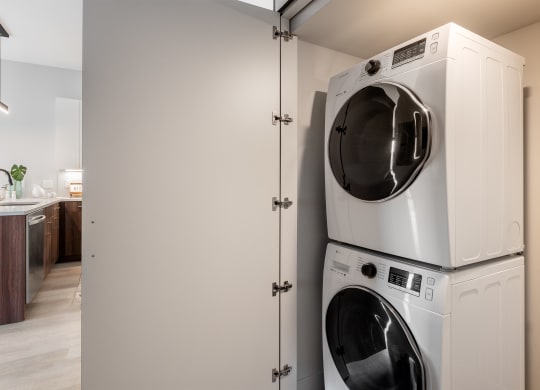 Full size washer/dryer at TREO Apartments, Cleveland, 44116
