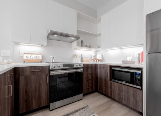 Well Equipped Kitchen at TREO Apartments, Ohio