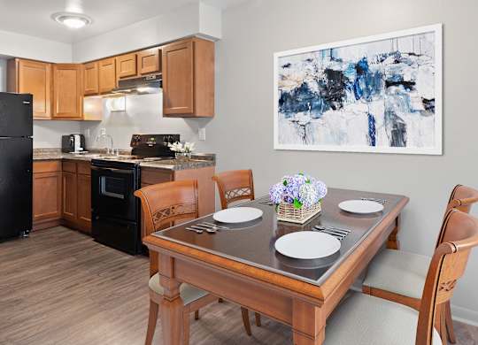 Modern kitchen at Commons At Waters Edge, Columbus, Ohio
