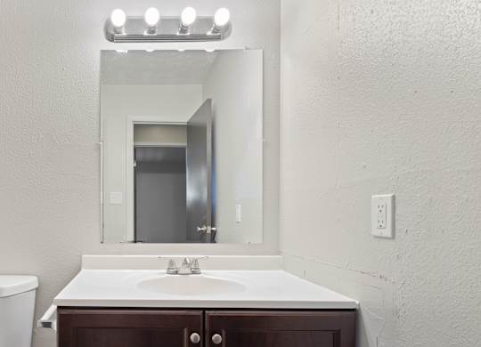 A bathroom with modern fixtures at Commons At Waters Edge, Columbus, Ohio