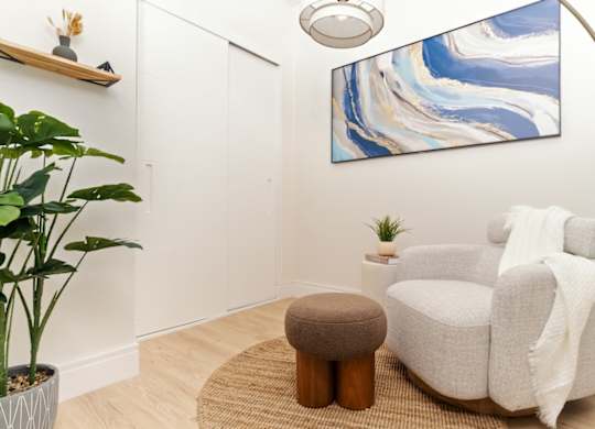 Apartment den and reading nook at Otonomus Las Vegas