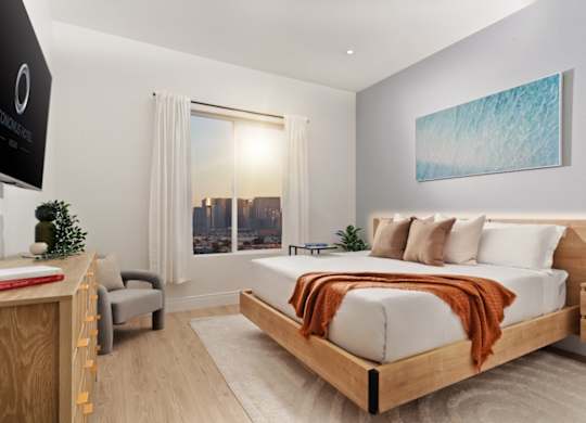 Comfortable bedroom at Otonomus Las Vegas